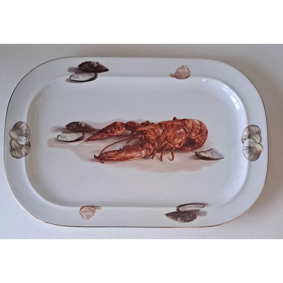 Josef Kuba Porzellan Other - Vintage JKW Bavaria West Germany Lobster Serving Platter 15" X 10"